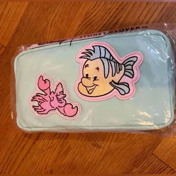 NWT Disney x Stoney Clover Lane Princess Patch Friends Nylon Small Pouch Green - Picture 3 of 4